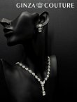 画像4: [アクセサリーセット]ゴールド・シルバー・ビジュー・スクエアカット・ストーン・ネックレス・ピアス・アクセサリーセット[即日発送] (4)