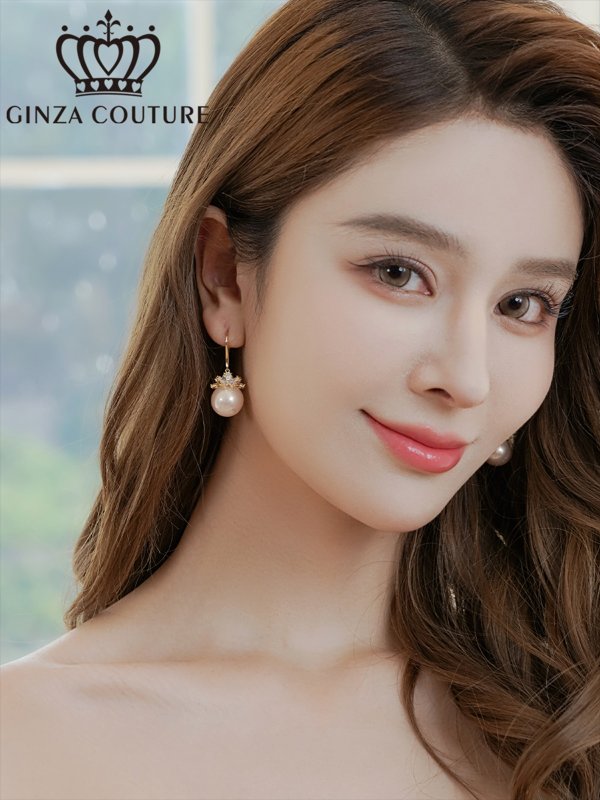 画像4: [ジュエリー][ピアス]ゴールド×ホワイト・ゴールド×ピンク・パール・ストーン・フックピアス[即日発送] (4)