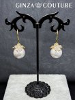 画像1: [ジュエリー][ピアス]ゴールド×ホワイト・ゴールド×ピンク・パール・ストーン・フックピアス[即日発送] (1)