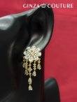 画像1: [ジュエリー][ピアス]ゴールド・シルバー・ストーン・フラワーモチーフ・ビジューピアス[即日発送] (1)