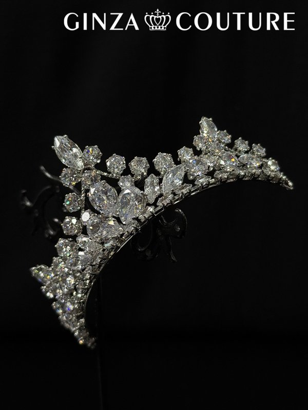 画像2: [ヘアアクセサリー]シルバー・ラインストーン・ビジュー・ヘアアクセサリー・髪飾り・王冠・ティアラ[即日発送] (2)