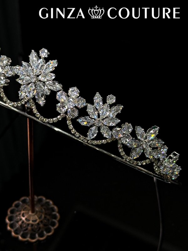 画像2: [ヘアアクセサリー]シルバー・ラインストーン・ビジュー・ヘアアクセサリー・髪飾り・王冠・ティアラ[即日発送] (2)
