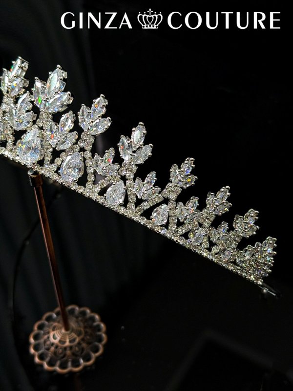 画像2: [ヘアアクセサリー]シルバー・ラインストーン・ビジュー・ヘアアクセサリー・髪飾り・王冠・ティアラ[即日発送] (2)