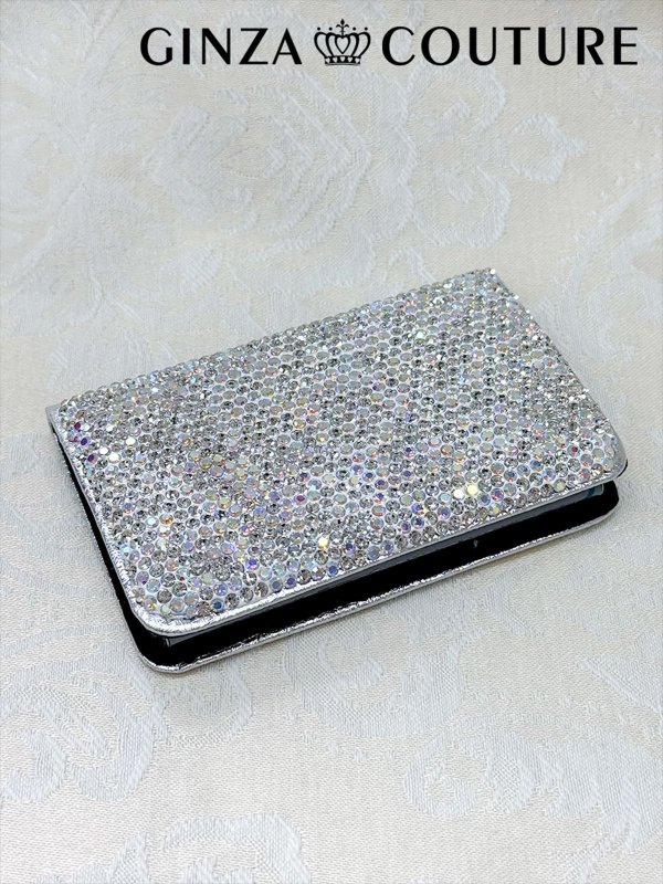画像2: [カードケース]シルバー・ピンク・ラインストーン・名刺入れ・カードケース[即日発送] (2)