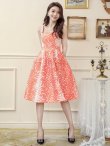 画像10: [送料無料][GINZA COUTURE]レッド・オレンジ・ピンク・ブラック・レオパード柄・ジャガード・ポケット付き・フレア・Aライン・ノースリーブ・ミディアムドレス・ワンピース[即日発送][大きいサイズあり] (10)