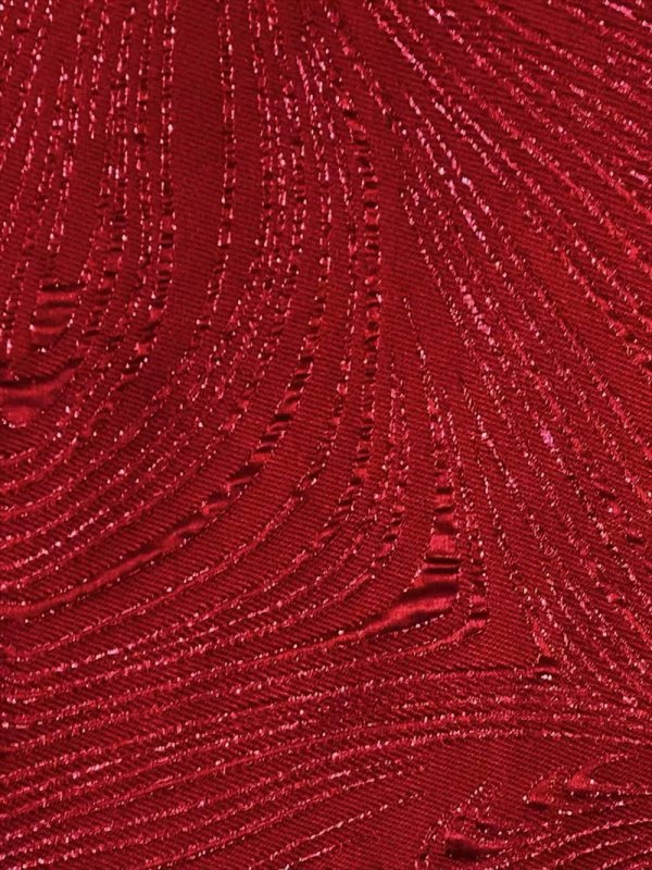 画像14: [送料無料][SETTAN]ブルー・ホワイト・アンゴラレッド・シンプル・ジャガード・ハイウエスト・フリルスリーブ・Vネック・Aライン・ロングドレス [即日発送][大きいサイズあり] (14)