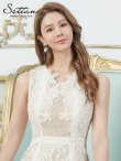 画像4: [送料無料][SETTAN]ホワイト・立体フラワー・レース・メッシュ・シアー・ノースリーブ・インナーミニ・Aライン・ミディアムドレス・ワンピース[即日発送][大きいサイズあり] (4)