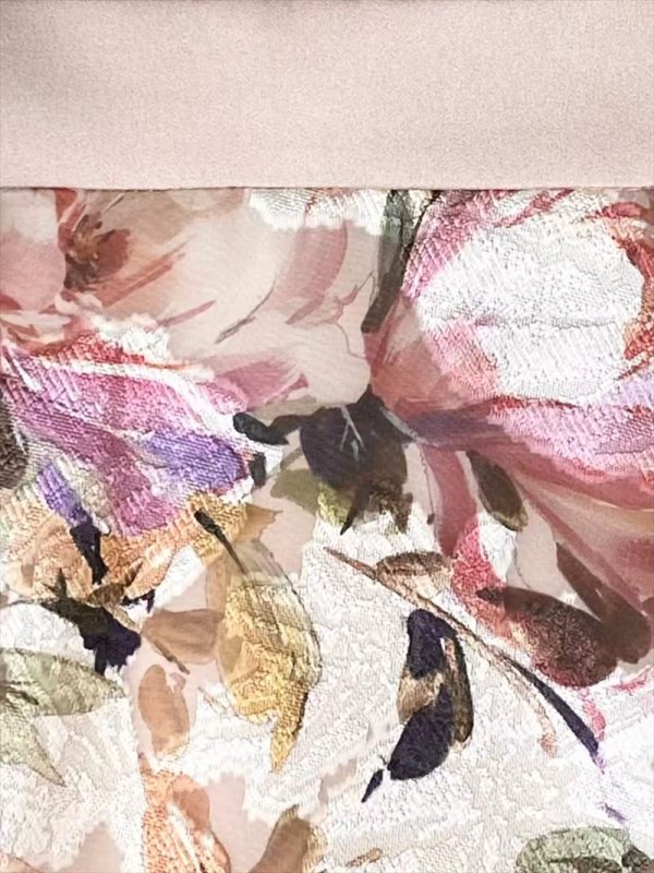 画像14: [送料無料][SETTAN]ホワイト・ライトピンク・オレンジ・ベージュ×プリント・Vネック・ノースリーブ・シンプル・サテン・上品・肩リボン・切替・Aライン・ロングドレス[即日発送][大きいサイズあり] (14)