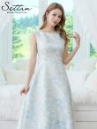 画像8: [送料無料][SETTAN]ピンク×シルバー・ブルー・ネイビー・ピンク×ゴールド・花柄・ラメ・ノースリーブ・フレア・Aライン・ロングドレス[即日発送][大きいサイズあり] (8)
