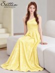画像6: [送料無料][SETTAN]イエロー・ワインレッド・ワンカラー・花柄・ワンショルダー・ジャガード・タック・エレガント・Aライン・フレア・ロングドレス[即日発送][大きいサイズあり] (6)