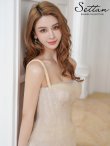 画像6: [送料無料][SETTAN]ベージュ・ブルー・総レース・チュールレース・スパンコール・ビスチェ・ワンショルダー・ドレープ・タイト・スリット・インナーミニドレス・ロングドレス[即日発送][大きいサイズあり] (6)