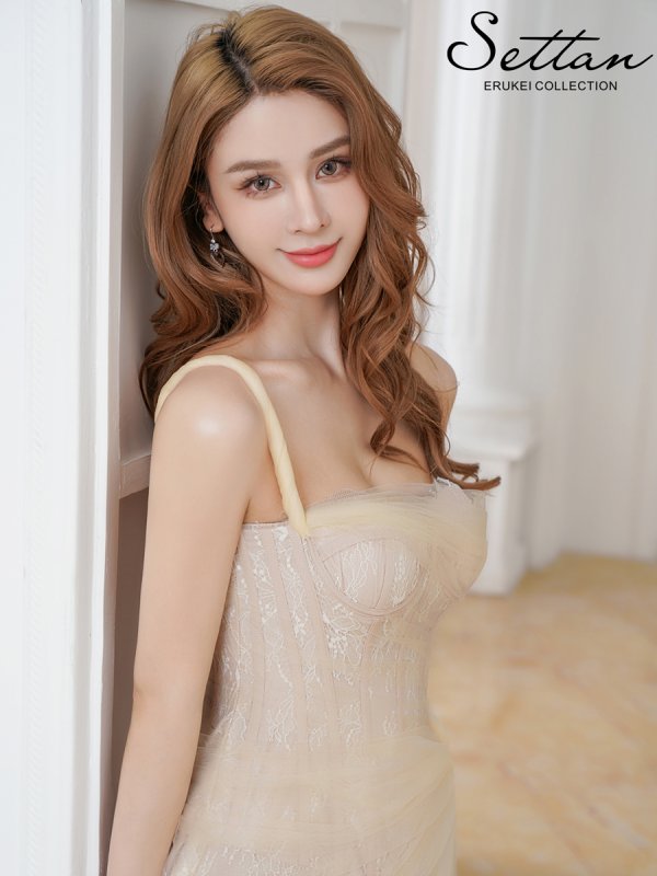 画像12: [送料無料][SETTAN]ブルー・ベージュ・総レース・チュールレース・スパンコール・ビスチェ・ワンショルダー・ドレープ・タイト・スリット・インナーミニドレス・ロングドレス[即日発送][大きいサイズあり] (12)