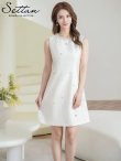 画像2: [送料無料][GINZA COUTURE]ホワイト・ブラック・ワンカラー・シンプル・ラインストーン・スパンコール・ポケット・ノースリーブ・Aライン・ミニドレス・ワンピース[即日発送][大きいサイズあり] (2)