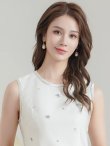 画像4: [送料無料][GINZA COUTURE]ホワイト・ブラック・ワンカラー・シンプル・ラインストーン・スパンコール・ポケット・ノースリーブ・Aライン・ミニドレス・ワンピース[即日発送][大きいサイズあり] (4)