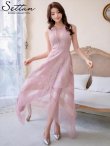 画像12: [送料無料][SETTAN]ワインレッド・ホワイト・ ピンク・ブラック・レース・チュール・ノースリーブ・イレギュラーヘム・インナーミニ・ロングドレス[即日発送][大きいサイズあり] (12)