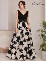 ERUKEI SETTAN バイカラー　バッククロス　ロングドレス エルケイ（ERUKEI）直営】のドレス通販ショップ｜銀座クチュール