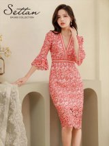 【お値下げ中】ERUKEI レースタイトドレス 赤 sugar 赤レースタイトドレス ERUKEI レッド レースタイトドレス