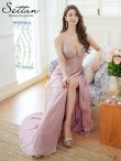 画像6: [送料無料][SETTAN]ピンク・ベージュ・Vネック・キャミソール・ラインストーン・レース・セクシー・シアー・シースルー・Aライン・ロングドレス[即日発送][大きいサイズあり] (6)