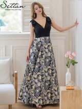 ERUKEI SETTAN バイカラー　バッククロス　ロングドレス バイカラー個性派ロングドレス/MIRIN・薗田杏奈 - カラードレス