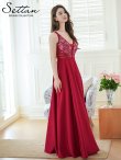 画像2: [送料無料][SETTAN]ワインレッド・アイボリー・ピンク・ネイビー・刺繍・セクシー・シースルー・Aライン・ロングドレス[即日発送][大きいサイズあり] (2)