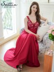 画像6: [送料無料][SETTAN]ワインレッド・アイボリー・ピンク・ネイビー・刺繍・セクシー・シースルー・Aライン・ロングドレス[即日発送][大きいサイズあり] (6)