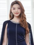 画像4: [送料無料][SETTAN]ネイビー・ワインレッド・ホワイト・マント風・シフォン・ロングスリーブ・スパンコール・ビーズ・シンプル・Aライン・ロングドレス[即日発送][大きいサイズあり] (4)