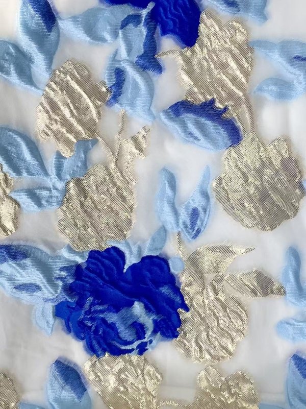 画像7: [送料無料][SETTAN]ゴールド×グレー・ゴールド×ブルー・ノースリーブ・ラウンドネック・金糸・花柄・フラワー・フレア・Aライン・ロングドレス[即日発送][大きいサイズあり] (7)