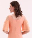 画像14: [送料無料][GINZA COUTURE]グリーン・オレンジ・ホワイト・オープンショルダー・ポイントレース・無地・タイト・ミニドレス・ワンピース[即日発送][大きいサイズあり] (14)