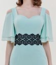 画像16: [送料無料][GINZA COUTURE]グリーン・オレンジ・ホワイト・オープンショルダー・ポイントレース・無地・タイト・ミニドレス・ワンピース[即日発送][大きいサイズあり] (16)