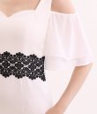 画像19: [送料無料][GINZA COUTURE]グリーン・オレンジ・ホワイト・オープンショルダー・ポイントレース・無地・タイト・ミニドレス・ワンピース[即日発送][大きいサイズあり] (19)