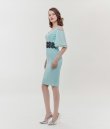 画像4: [送料無料][GINZA COUTURE]グリーン・オレンジ・ホワイト・オープンショルダー・ポイントレース・無地・タイト・ミニドレス・ワンピース[即日発送][大きいサイズあり] (4)