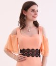 画像10: [送料無料][GINZA COUTURE]グリーン・オレンジ・ホワイト・オープンショルダー・ポイントレース・無地・タイト・ミニドレス・ワンピース[即日発送][大きいサイズあり] (10)