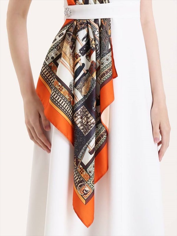 画像8: [送料無料][GINZA COUTURE]レッド・ホワイト・ブラック・ネイビー・スカーフポイント・ノースリーブ・Aライン・無地・ミディアムドレス・ワンピース[即日発送][大きいサイズあり] (8)