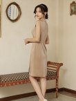 画像13: [送料無料][GINZA COUTURE]ワインレッド・ブラック・ブラウン・トリコロールカラー・ノースリーブ・タイト・ベルト付き・ミニドレス・ワンピース[即日発送][大きいサイズあり] (13)