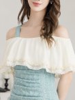 画像3: [SALE品のため返品不可][Glitter]グリーン・バイカラー・オフショルダー・ビーズ・パール・スパンコール・タイト・ミニドレス・ワンピース[即日発送][大きいサイズあり] (3)