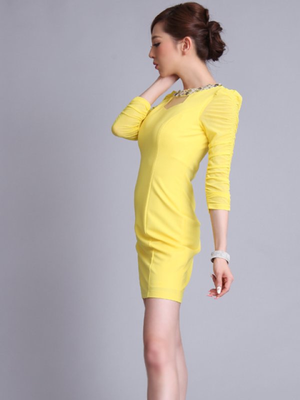 画像4: [送料無料][ERUKEI]7分袖・ミニドレス・ワンピース[即日発送][大きいサイズあり] (4)