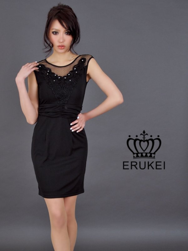 画像13: [送料無料][ERUKEI]グリーン・ピンク・ブラック・ラインストーン・刺繍・ウエストシャーリング・タイト・ミニドレス・ワンピース[即日発送][大きいサイズあり] (13)