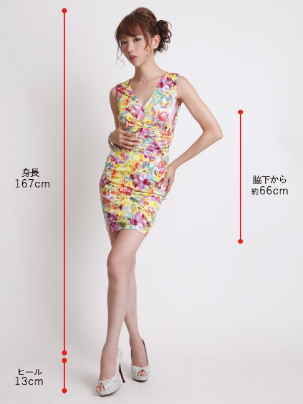 画像5: [送料無料][ERUKEI]カラフル・フラワープリント・ミニドレス・ワンピース[即日発送][大きいサイズあり] (5)