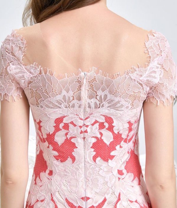 画像17: [送料無料][SETTAN]ピンク・ブルー・フレア・レース・花柄・キュート・ミディアムドレス・ワンピース[即日発送][大きいサイズあり] (17)