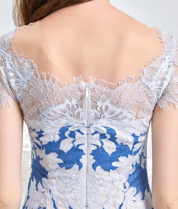 画像18: [送料無料][SETTAN]ピンク・ブルー・フレア・レース・花柄・キュート・ミディアムドレス・ワンピース[即日発送][大きいサイズあり] (18)