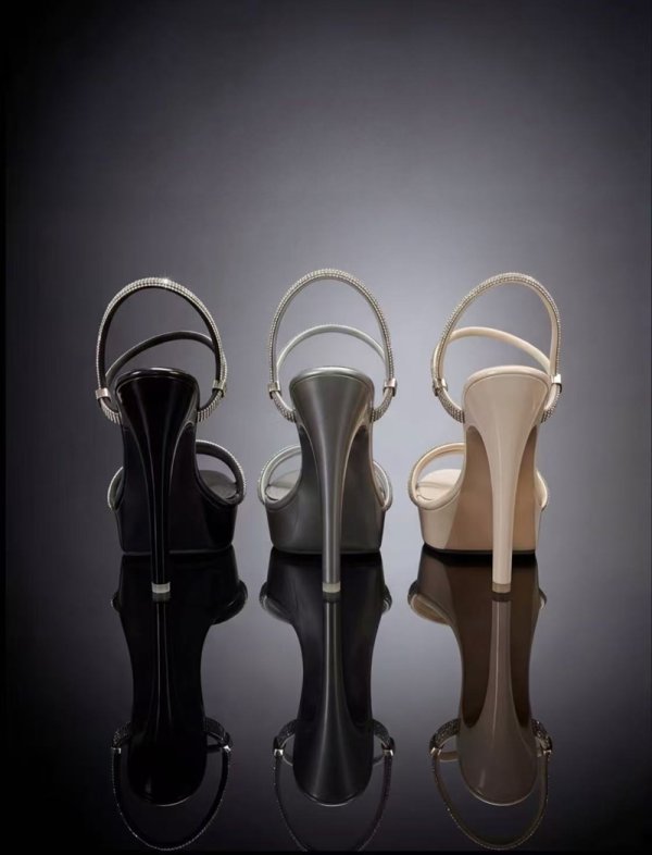 画像2: [ニュースソース][news]シルバー・ピンクゴールド・ブラック・アンクルストラップ・ラメ・グリッター・ラインストーンチャーム・厚底・16cmヒール・サンダル[即日発送] (2)