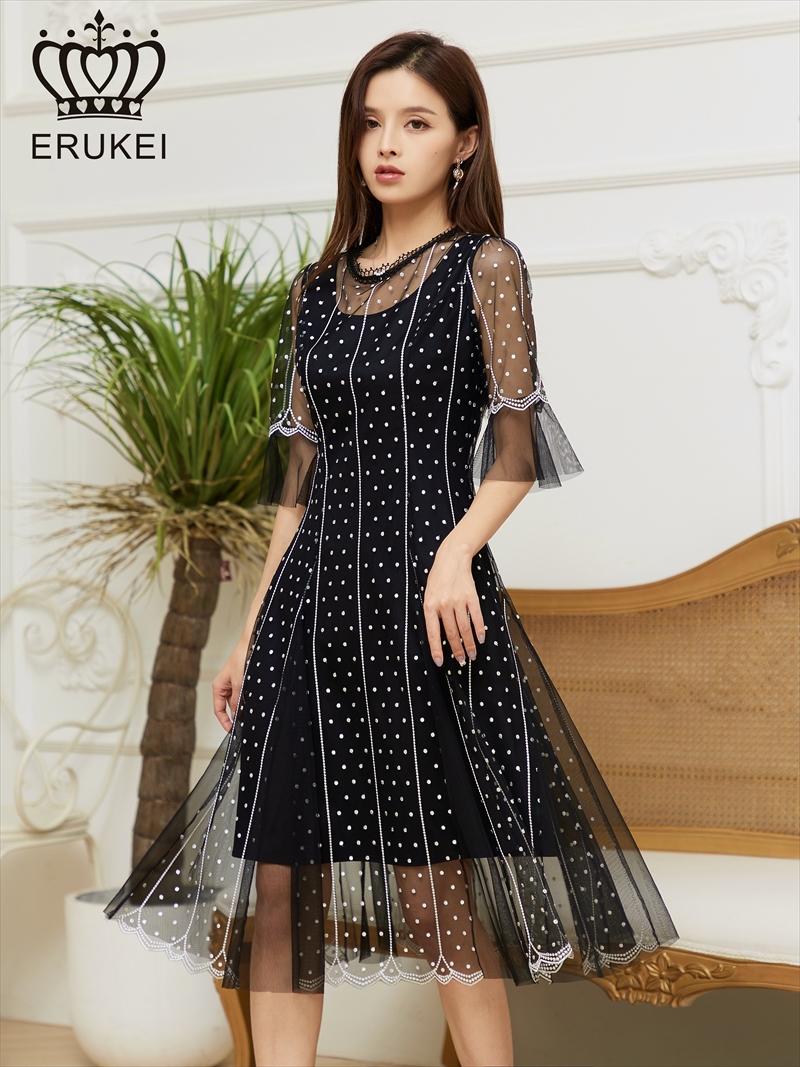 ERUKEI ワンピース ドレス - ひざ丈ワンピース